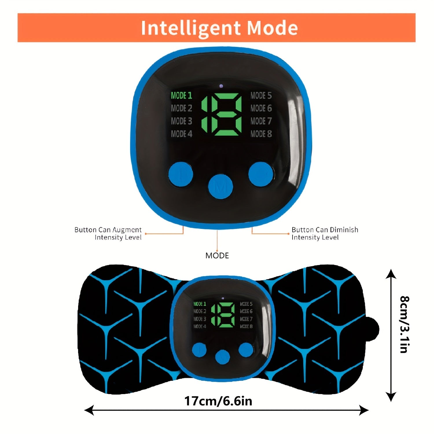 Portable Body Massager, Wireless TENS Machine for Pain Relief, Nerve Muscle Stimulator, Mini Pad Unit for Neck Back Waist Aches, Easy Use at Home/Office