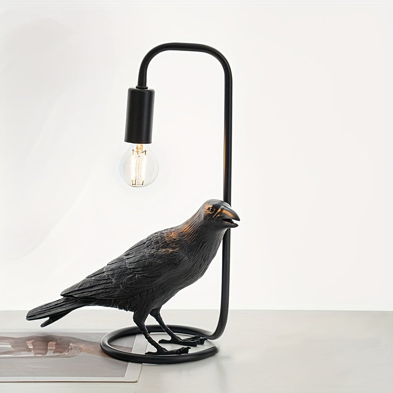 [Decorative Crow Lamp] Decorative Crow Table Lamp | Home Decor & Furnishing Desk Lamp, Ornament Display Lamp, Study Room Atmosphere Lamp, Background Light for Bar, Dining Room, Living Room, Bedside Night Light for Bedroom, De