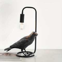 [Decorative Crow Lamp] Decorative Crow Table Lamp | Home Decor & Furnishing Desk Lamp, Ornament Display Lamp, Study Room Atmosphere Lamp, Background Light for Bar, Dining Room, Living Room, Bedside Night Light for Bedroom, De