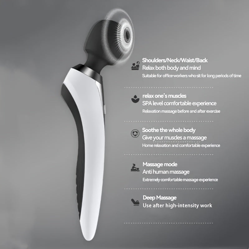 Handheld Cordless Personal Stick Massager, Neck Back Shoulder Waist Leg Muscle Massager, Portable Full Body Massager, Tension Relieving, Rechargeable Body Massager