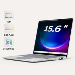 Newest 15.6 FHD Student Laptop Computer, Person PC Work Notebook Computers For College Students, Intel Celeron Dual Core Processor Up To 2.60GHz, 8GB RAM, 256GB SSD, Webcam, Slim Portable Laptops, 15.6 Inch Full HD IPS Displa