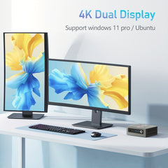 KG1 Mini PC N4000 (up To 2.6GHz), Mini Computer 8GB LPDDR4 RAM/128GB EMMC, Mini Desktop Computer Support 4K Dual Display