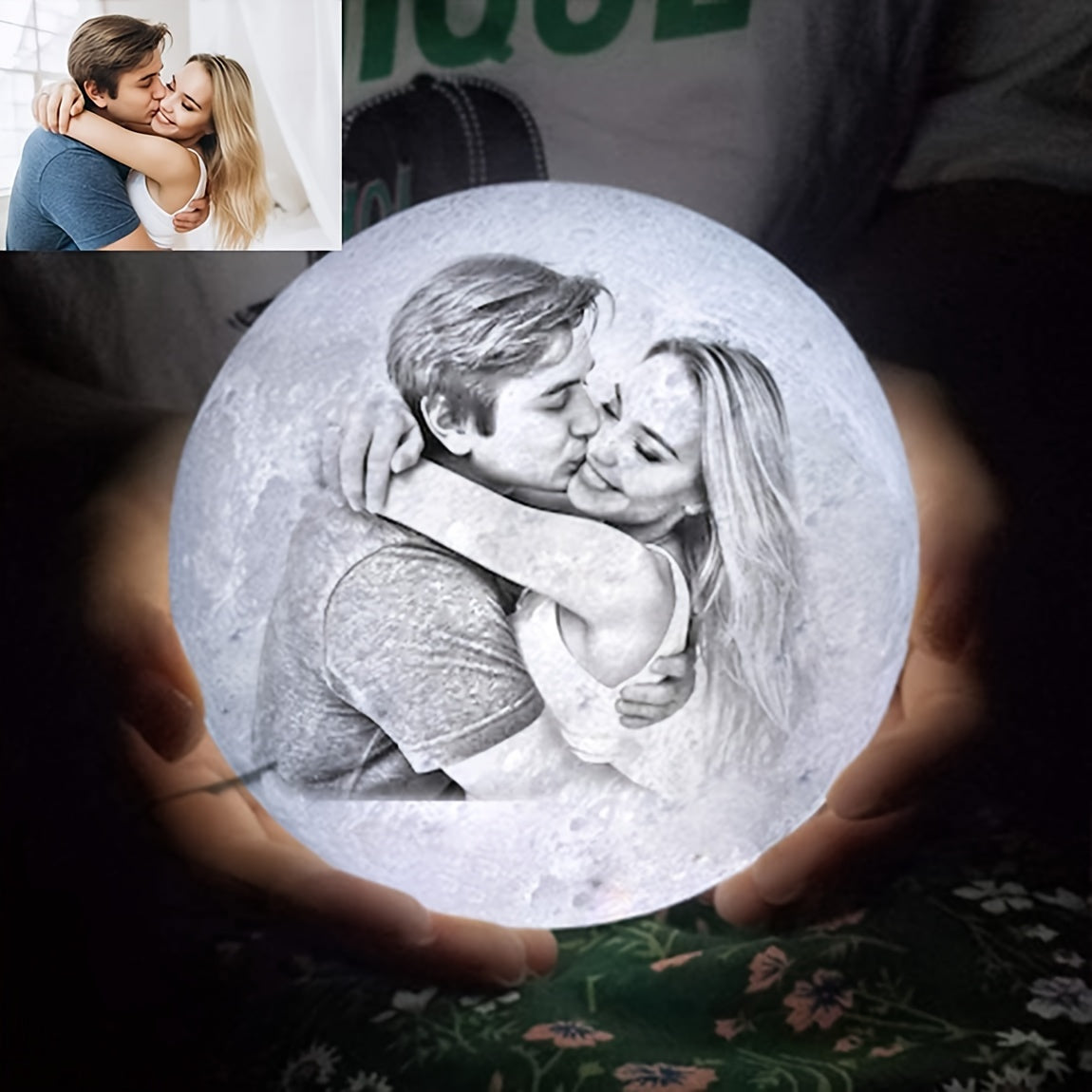 Customized Moon Lamp, Personalized Photo Lamp, Birthday Gifts, Custom Gifts, Home Decor, 3D Print Your Photos, Anniversary Gifts, Valentine'S Gifts, Mother'S Day Gifts, Father'S Day Gifts, Gifts for Her, Gifts for Girlfriend,