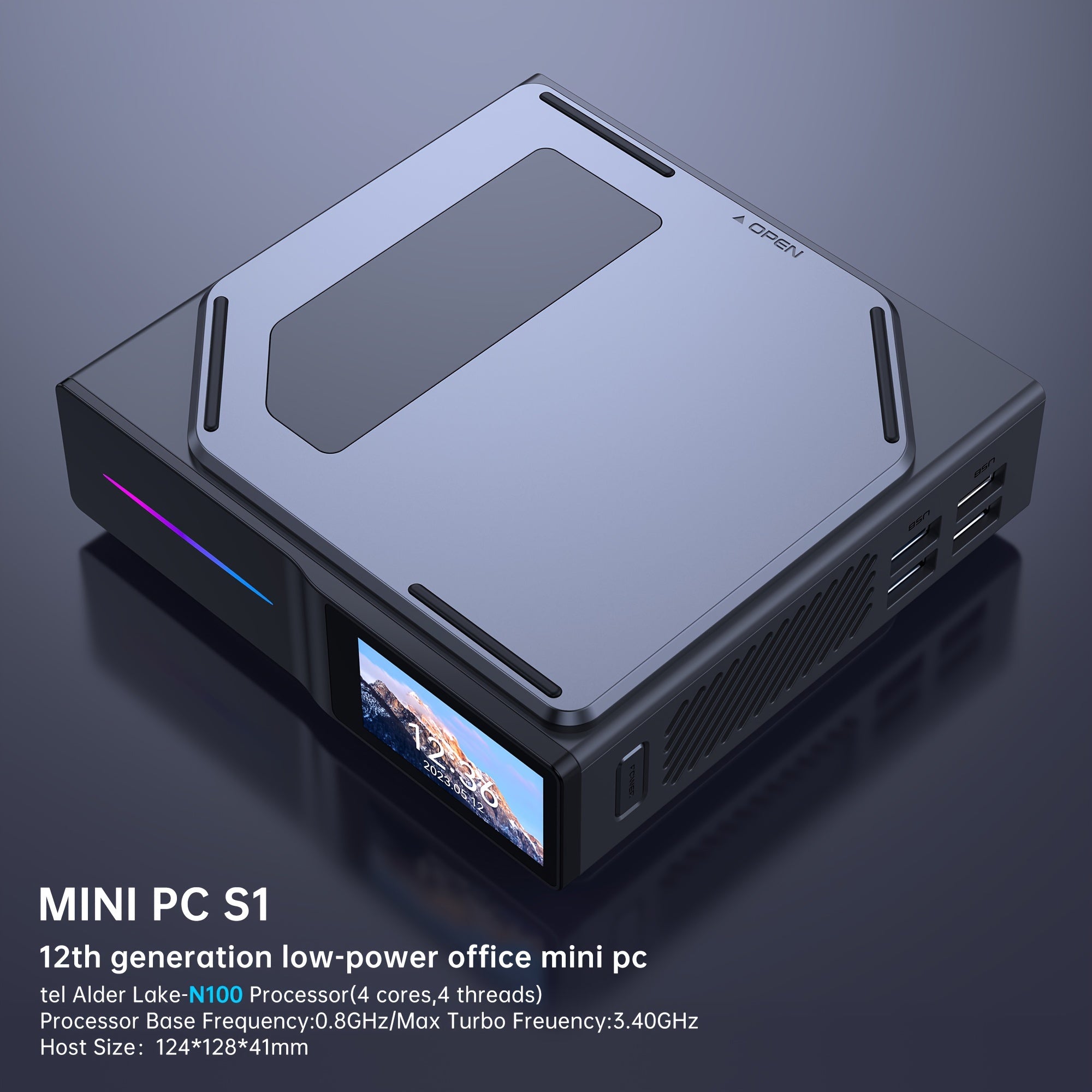 ACEMAGIC S1 Mini PC 12th Generation Alder Lake N100 16GB DDR4 RAM 512GB SSD Windows 11 4K UHD WiFi5 BT4.2 Mini Desktop PC Commercial Home