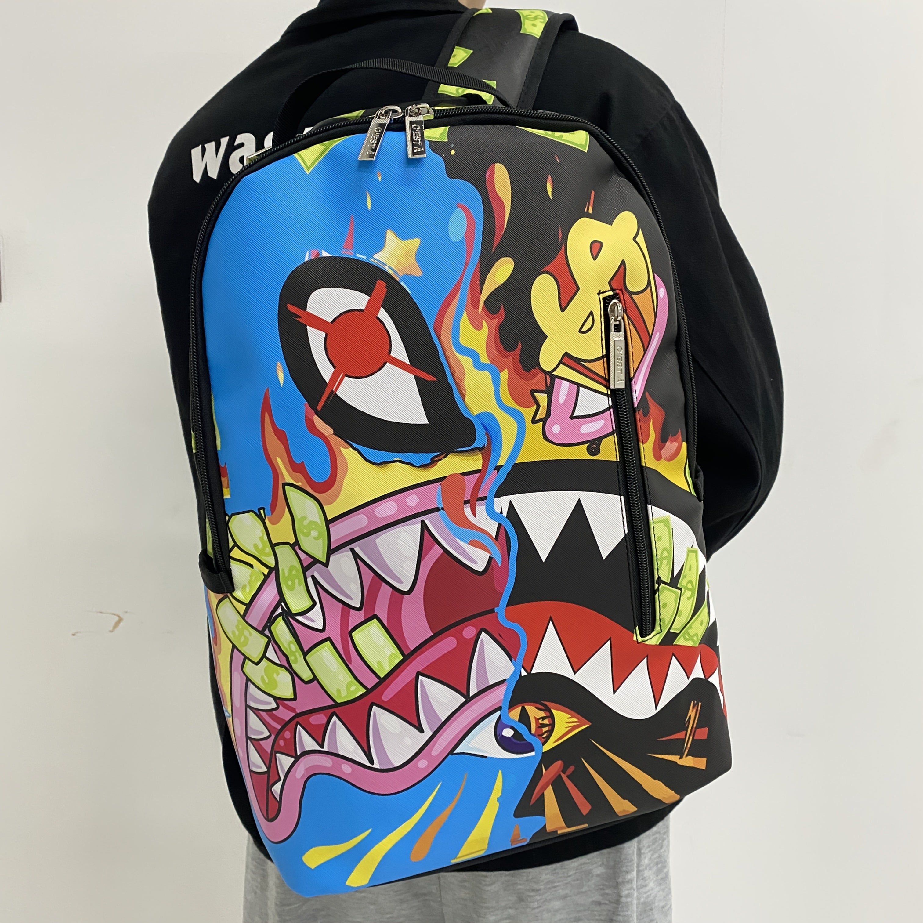 [Trendy Camera Backpack] Trendy Large Capacity Men's Photography Gear Bag, Camera Backpack with Shark Mouth Design | Laptop Compartment, Essential for Autumn and Winter Holidays, Student Laptop Bag, Camping and Travel Pack, V