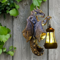 1pc Solar-Powered Resin Dragon Wall Light, Creative Garden Decorative Lamp with Plastic Shade, Semi-Flush Mount, Switch Control, Removable Photovoltaic Panel, Nickel Battery, No Accessories Included