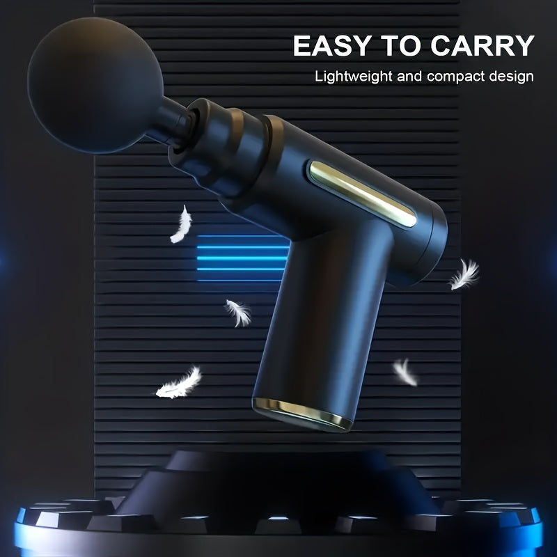 Home Convenient USB Rechargeable 7-speed Body Massager, Adjustable Multifunctional Body Fascia Gun, Fascia Electric Massager, Deep Tissue Impact Electric Muscle Massager, 4 Replaceable Massage Heads, Portable Handheld Ultra Q