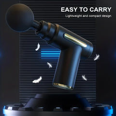 Home Convenient USB Rechargeable 7-speed Body Massager, Adjustable Multifunctional Body Fascia Gun, Fascia Electric Massager, Deep Tissue Impact Electric Muscle Massager, 4 Replaceable Massage Heads, Portable Handheld Ultra Q