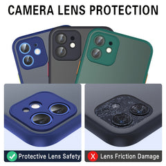 Luxury Matte Armor Shockproof Phone Case For 11/12/13/14/15 Pro Max Silicone Hard Back Cover, New 2024.