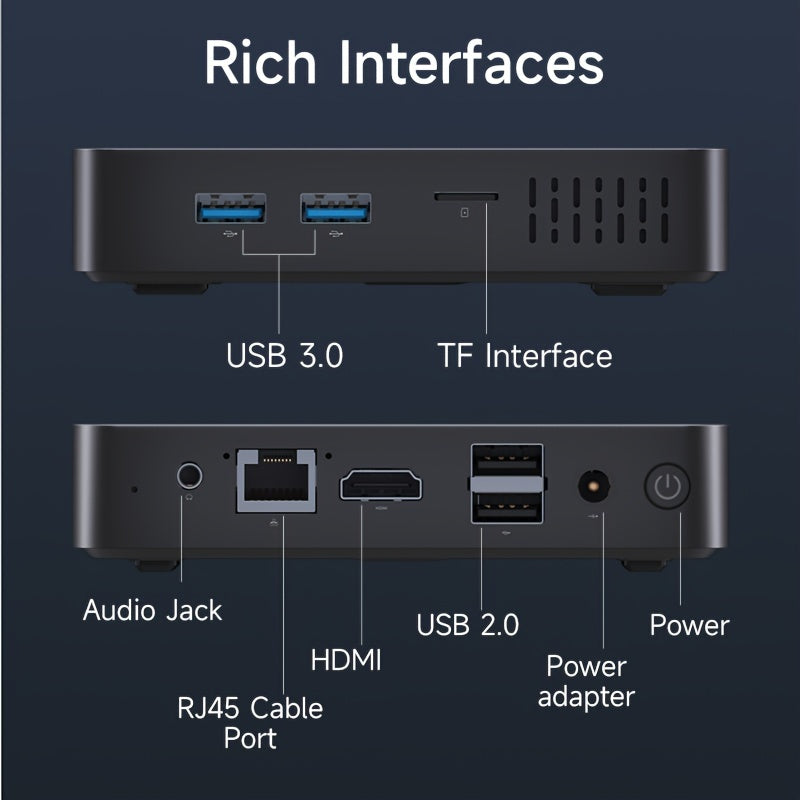 Mini PC CPU Z3735G 1GB RAM 64GB SSD Computer USB2.0 WiFi For Home Office Printers Digital Signage IoT Terminal Educational Mini Computer