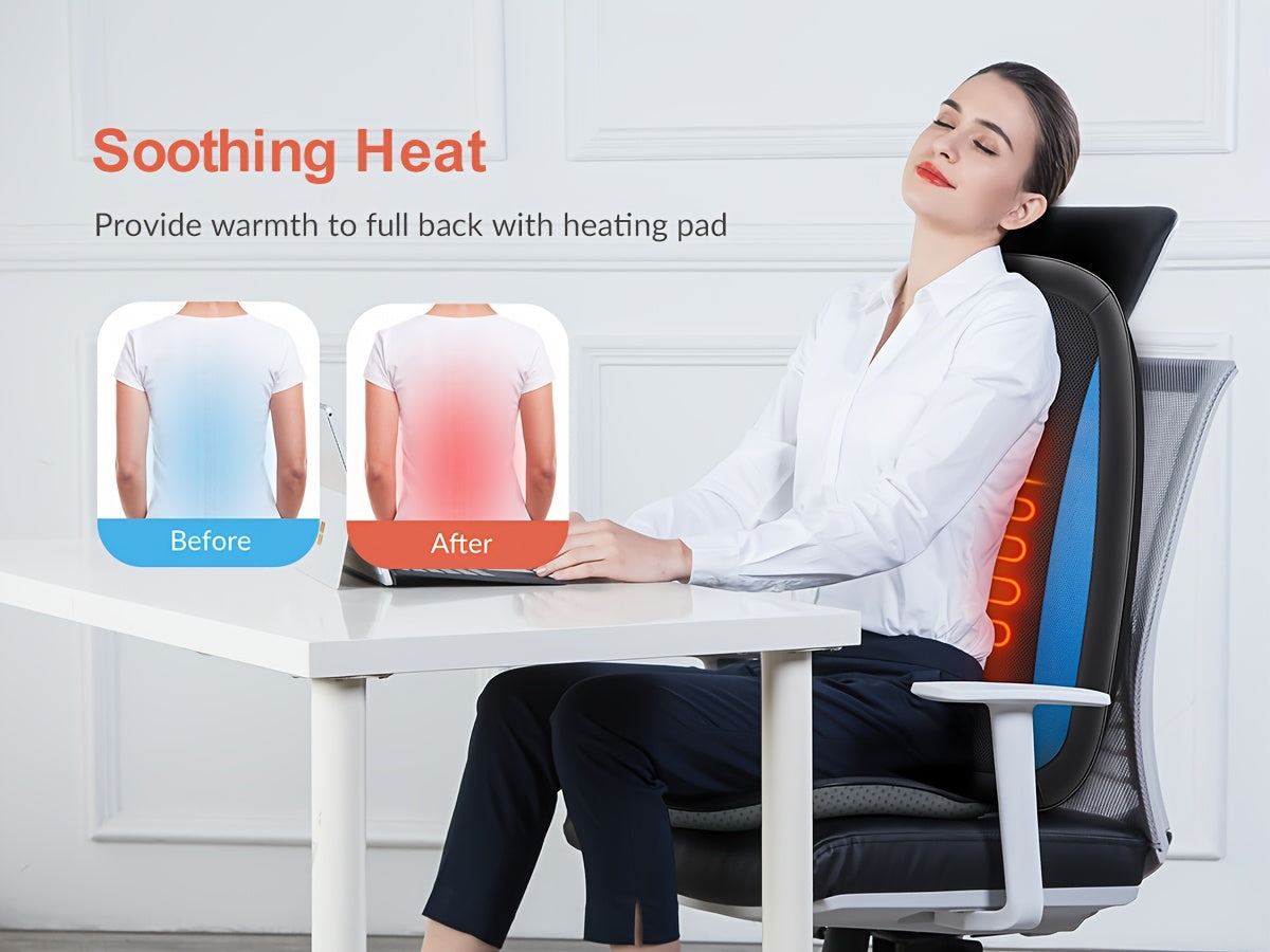 Comfier Shiatsu Back Massager With Heat, Massage Seat Cushion For Full Back, Electric Body Massager For Home Or Office Seat Use, Father'S Day And Mother'S Day Gift, Perfect Birthday Gift For Men And Women