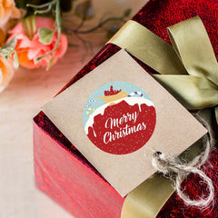 20 Stickers/Pack, Cartoon Christmas Happy Sticker Holiday Gift Decoration Apple Gift Snowflake Santa Claus And Snowman Sticker Sealing Sticker, Navidad, Seal Sticker, Business Commodity Packaging Sealing Stickers, Gift Box De