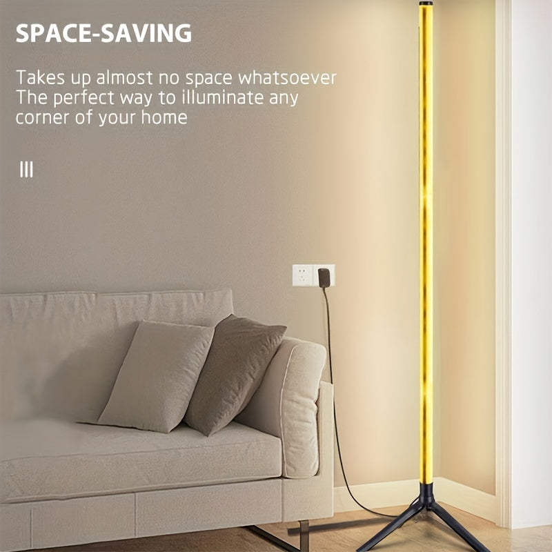 [Smart RGB Floor Lamp] Wireless APP Dimming RGB Floor Lamp, Smart RGB LED Corner Floor Lamp, Simple Living Room Decorative Lamp With Remote Control + USB Cable