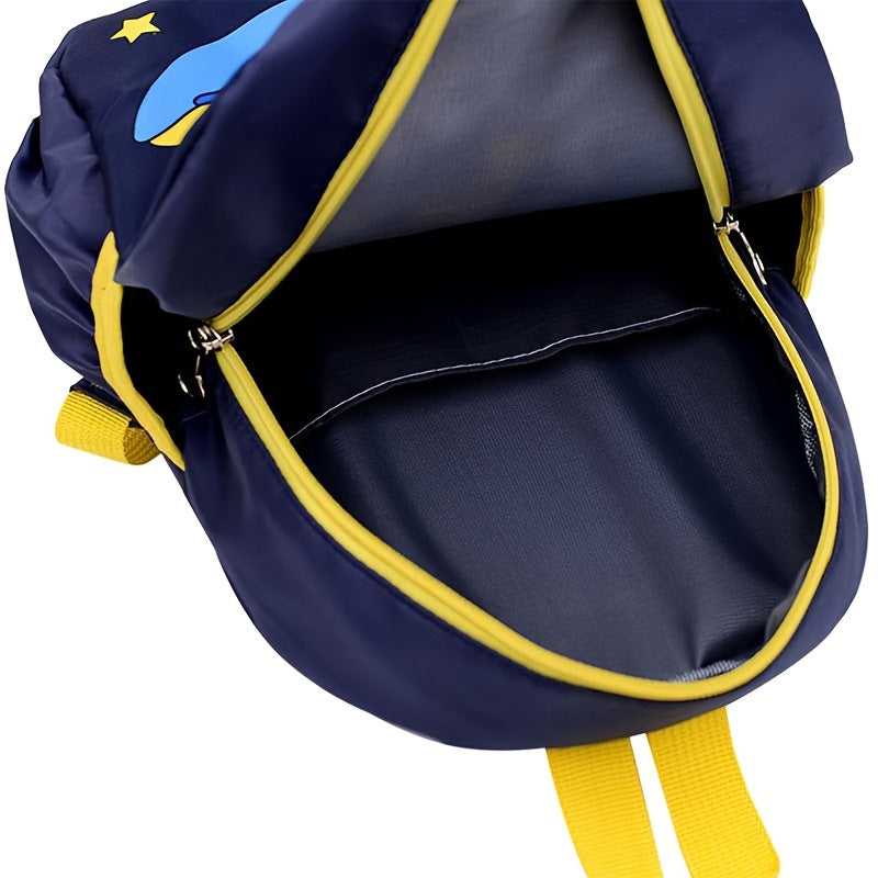 Durable Lightweight Nylon Backpack - Kids' School Bag with Side Pockets, Adjustable Straps, and Embossed Design - Hand Wash, Comfortable Street Style for Boys & Girls, Ages 3-14, Multiple Zippers