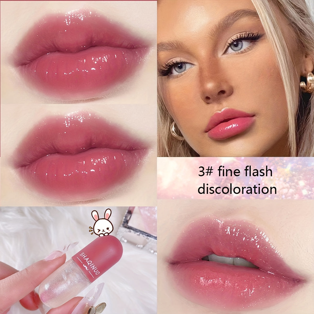 3pcs Set, Mini Fine Glitter Color Changing Lip Gloss, Moisturizing And Nourishing Tinted Lip Oil, Anti-Dry Lip Balm Lip Care Oil For Daily Makeup Valentine's Day Gifts For Music Festival