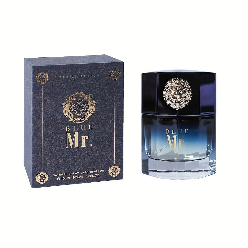 3.38oz Mr. Blue Men'S Perfume Long-Lasting Fragrance Lion Domineering Perfume Sports And Leisure Party Perfume Business Travel Perfume Couple Lover Partner Date Dinner Perfume Satisfying Gift Perfume