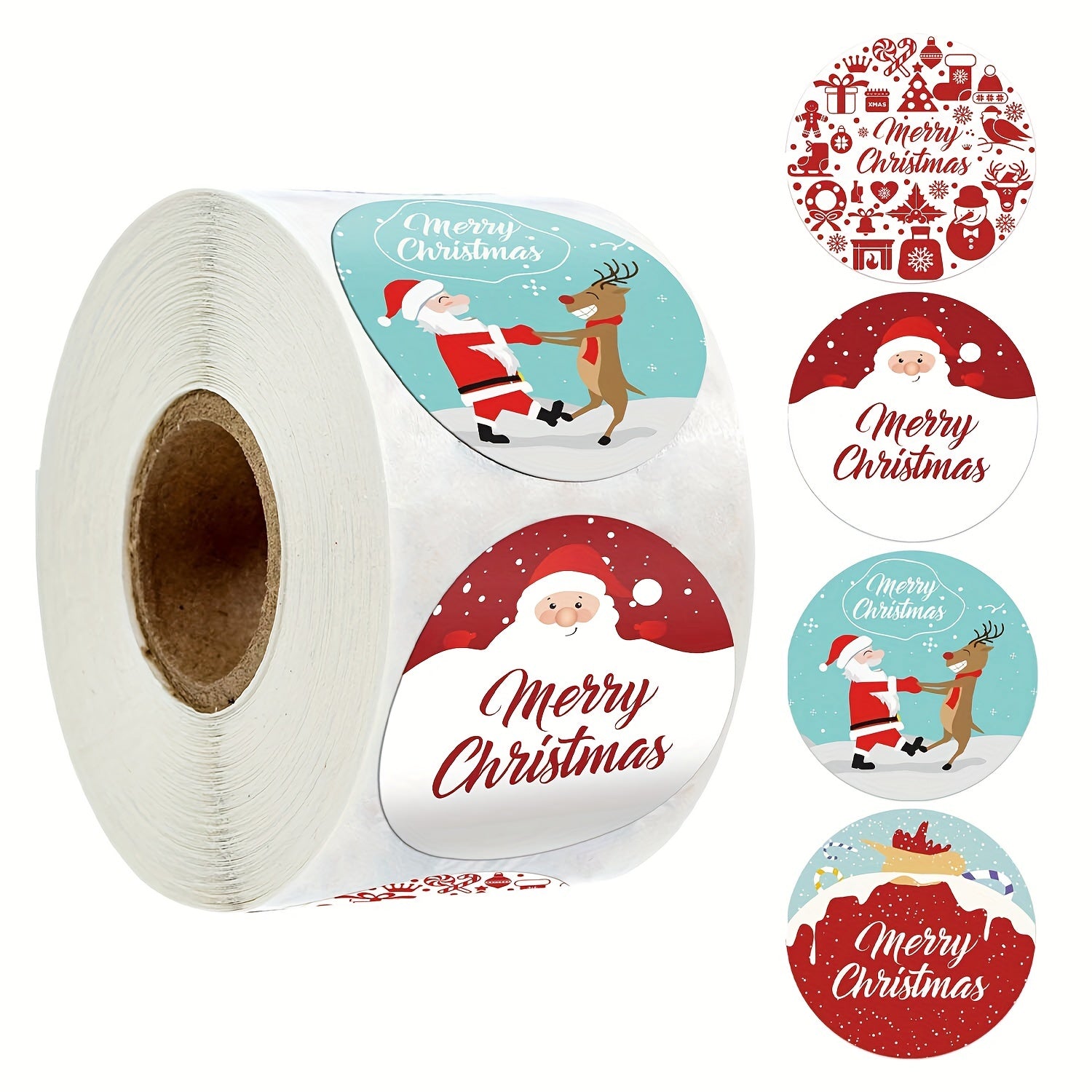 20 Stickers/Pack, Cartoon Christmas Happy Sticker Holiday Gift Decoration Apple Gift Snowflake Santa Claus And Snowman Sticker Sealing Sticker, Navidad, Seal Sticker, Business Commodity Packaging Sealing Stickers, Gift Box De