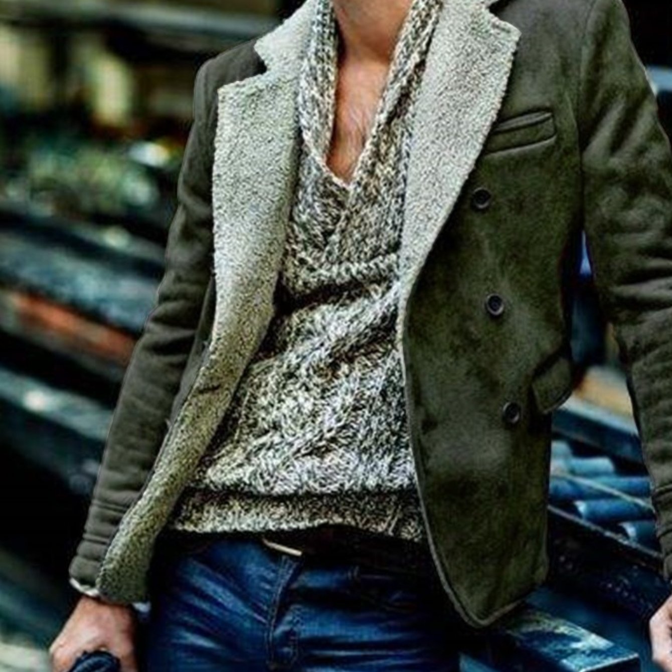 Men'S Luxury Fur-Trimmed Jacket - All-Season Warm Coat with Lining, Classic Collar & Button Closure, Mature Style Winter Outerwear for Formal & Casual Occasions, Durable & Easy-Care (Regular Fit) - European-Inspired Men'S Out