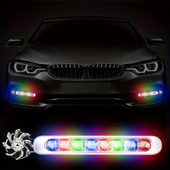 Cubidupi 2pcs Wind-Powered Car LED Fan Light - Neon Accent Lights With Rotation Function, Automobile Decorative Lamp, Energy-Efficient, And Durable Design