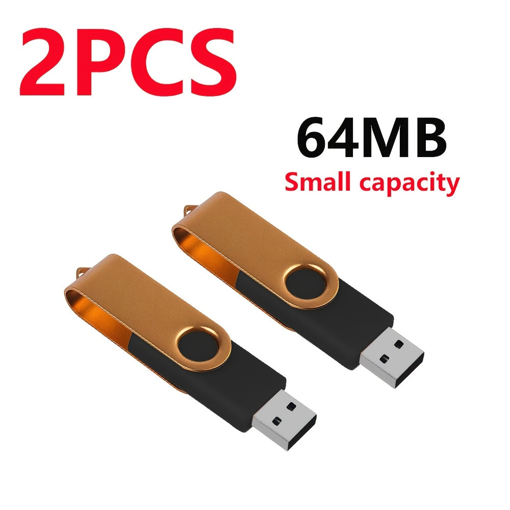 2pcs High-Speed USB 2.0 Flash Drives - Metal Pen Design, Secure Storage for PC/Laptop/Tablet/Mobile Phone, Car Audio & Game Console Compatible - Sizes: 8GB to 64MB