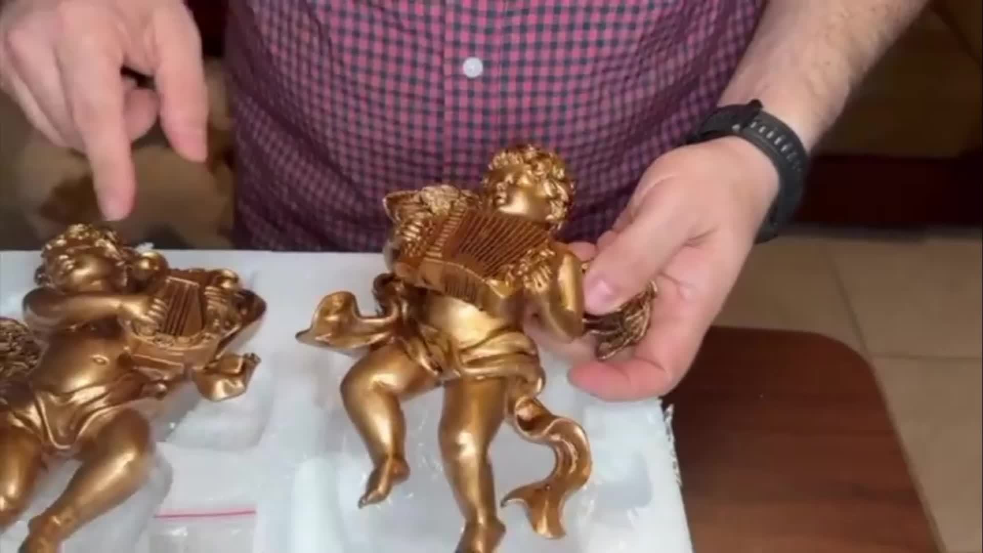 3D Resin Cherub Statue - European Style Home Decor, Wall Hanging for Living Room, Christmas Holiday Ornament - No Power Required - 3D Wall Art Decor - Perfect Gift for Home Decor Enthusiasts & Christmas Lovers