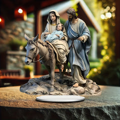 2D Flat, 1pc Bohemian Acrylic Nativity Scene Sun Catcher - 8.66"x7.8" Tabletop Christmas Decoration, Multipurpose Bright Holiday Ornament for Home and Office, Best for Christmas