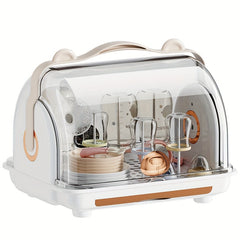 Large Capacity Baby Bottle Storage Box - Transparent Tableware Organizer With Drain And Dust-Proof Drying Rack - Perfect For Christmas Gift Ideas