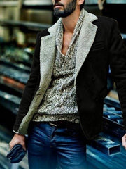 Men'S Luxury Fur-Trimmed Jacket - All-Season Warm Coat with Lining, Classic Collar & Button Closure, Mature Style Winter Outerwear for Formal & Casual Occasions, Durable & Easy-Care (Regular Fit) - European-Inspired Men'S Out