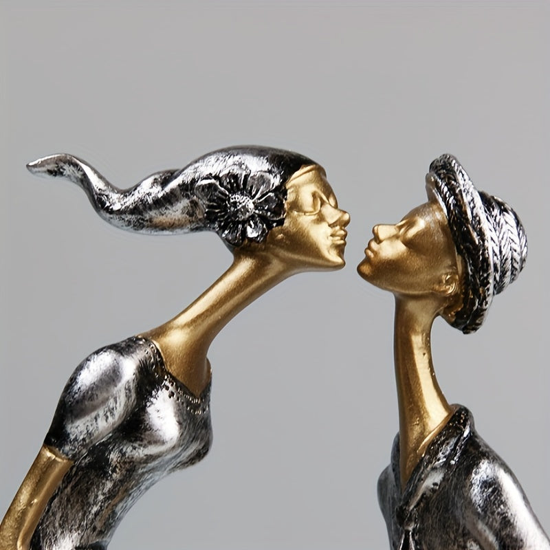 1pc, Elegant Romantic Couple Sculpture, Resin Craft, Creative Living Room TV Cabinet Bedroom Decor, Modern Home Decor