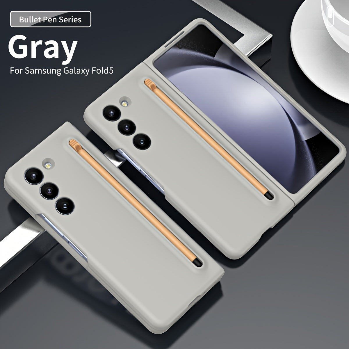Suitable For Samsung Z Fold5 phone case with Spen Stylus Drop Proof for Samsung Galaxy Zfold 5 Slim folding case with built-in pen slot with stylus