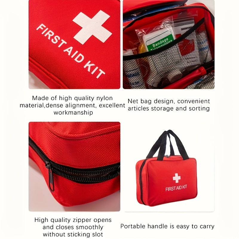 188/208pcs Multifunctional First Aid Kit with Portable Bag - Suitable for Outdoor Adventure, Hunting, Hiking and Camping - Includes Scissors, Gloves, Tape and Other Camping Equipment as well as First Aid Supplies