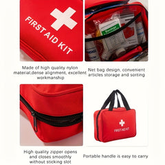188/208pcs Multifunctional First Aid Kit with Portable Bag - Suitable for Outdoor Adventure, Hunting, Hiking and Camping - Includes Scissors, Gloves, Tape and Other Camping Equipment as well as First Aid Supplies