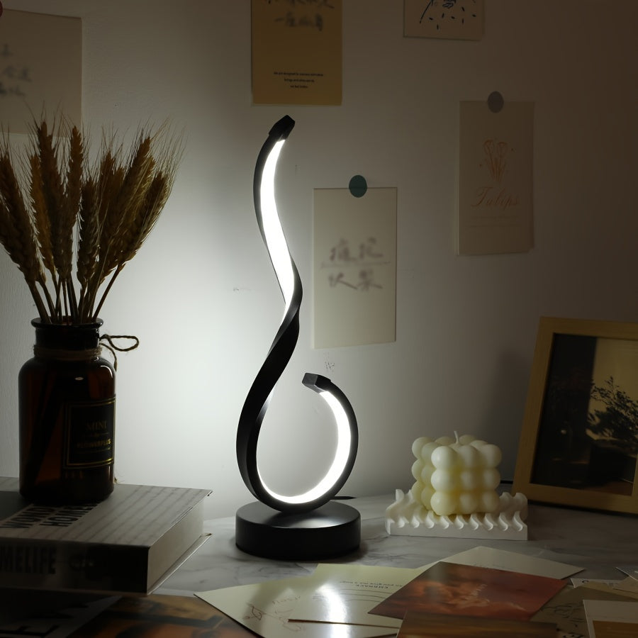 1pc Modern USB Three-Color Dimming Iron Table Light, Simple Desktop Decorative Lamp with Adjustable Brightness