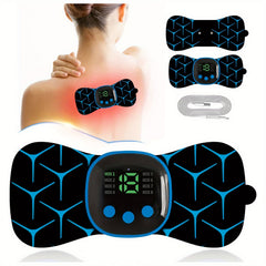 Portable Body Massager, Wireless TENS Machine for Pain Relief, Nerve Muscle Stimulator, Mini Pad Unit for Neck Back Waist Aches, Easy Use at Home/Office