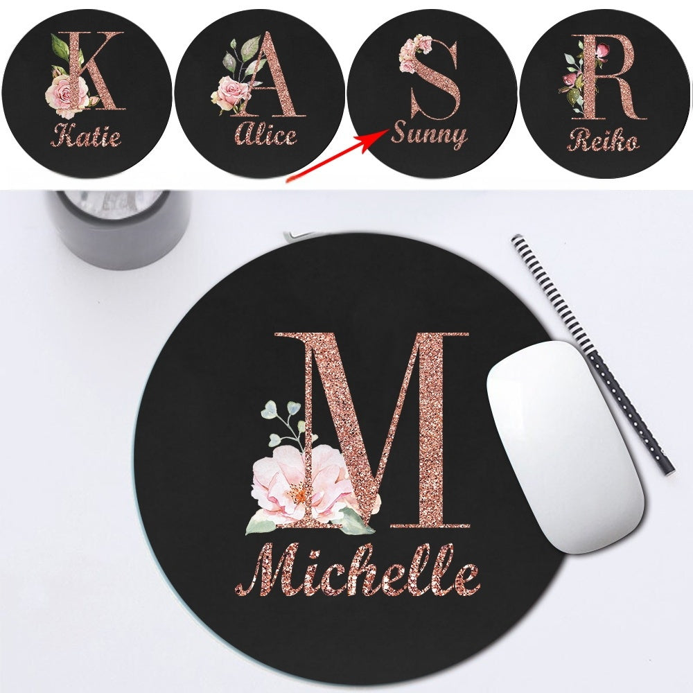 Personalized Customized Name Faux Leather Mouse Pad Durable Laptop Gaming Mousepad Customized Products Multifunctional Notebook Computer Game Mouse Pad Wear-resistant High-Grade Desk Mat PC Mouse Pad Personal Tailor