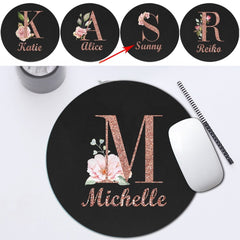 Personalized Customized Name Faux Leather Mouse Pad Durable Laptop Gaming Mousepad Customized Products Multifunctional Notebook Computer Game Mouse Pad Wear-resistant High-Grade Desk Mat PC Mouse Pad Personal Tailor