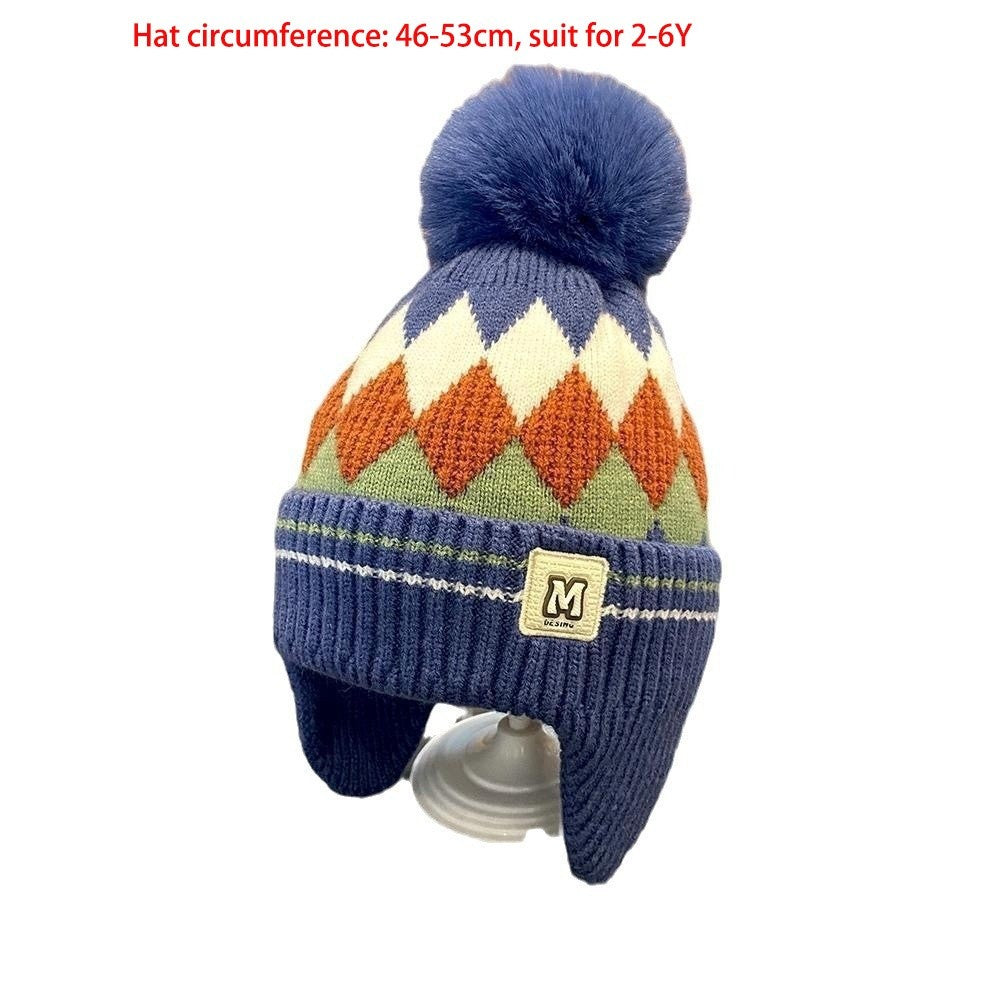 Nouveau haute qualité 2-5 ans bébé tricoté chapeau chaud épaissir enfants cache-oreilles casquette coupe-vent tricoté laine chapeau automne hiver