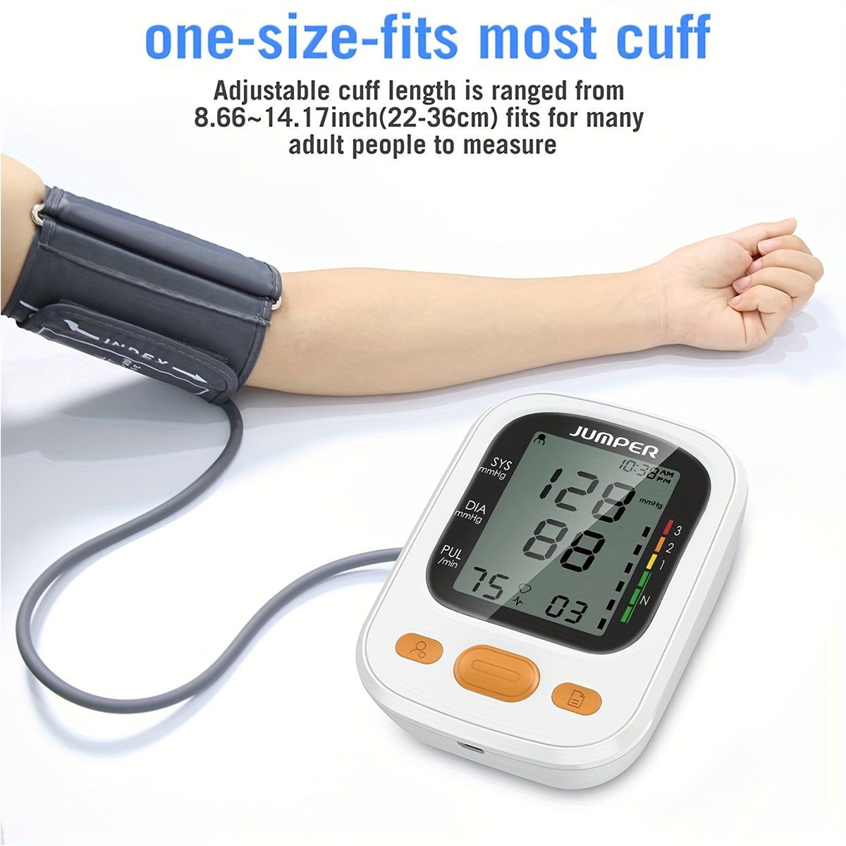Automatic Blood Pressure Monitor, Automatic Upper Arm Machine, And PreciseAdjustable Digital Blood Pressure Cuff Kit With Large Backlit Display Screen For HomeUse, 99 Reading Memory For 2 Users