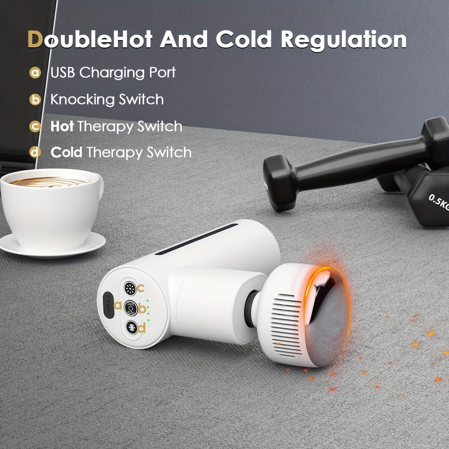 Massage Gun For Deep Tissues, Body Massager, Handheld Deep Tissue Heating Massage Tool For Neck And Back