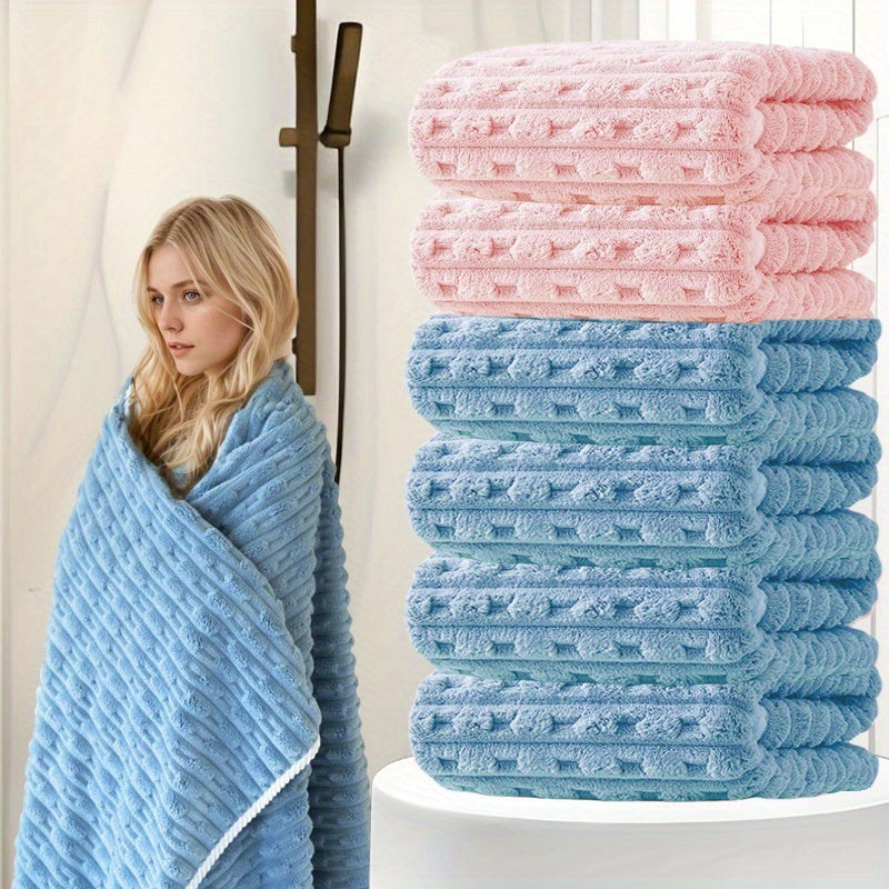 Oversized Striped Bath Towel 6pcs, Absorbent And Quick Drying Towel Bath Towel, High Quality Adult Bath Towel, Oversized to Wrap The Body, Suitable for Spa, Hotel, Home, Gift Giving, Spa Towel, Home Bath Towel, Contemporary D