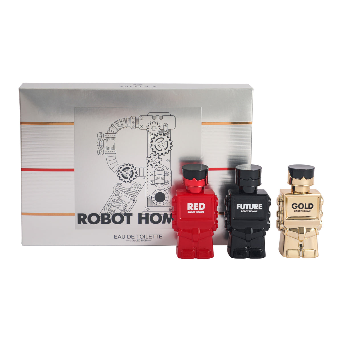 3PCS Robot Perfume Gift Set For Men, Eau De Toilette Spray, Refreshing And Long Lasting Fragrance With Woody Notes Cologne Travel Size For Dating And Daily Life, 90ML 3.04FL.OZ Gift For Men Father's Day Gift