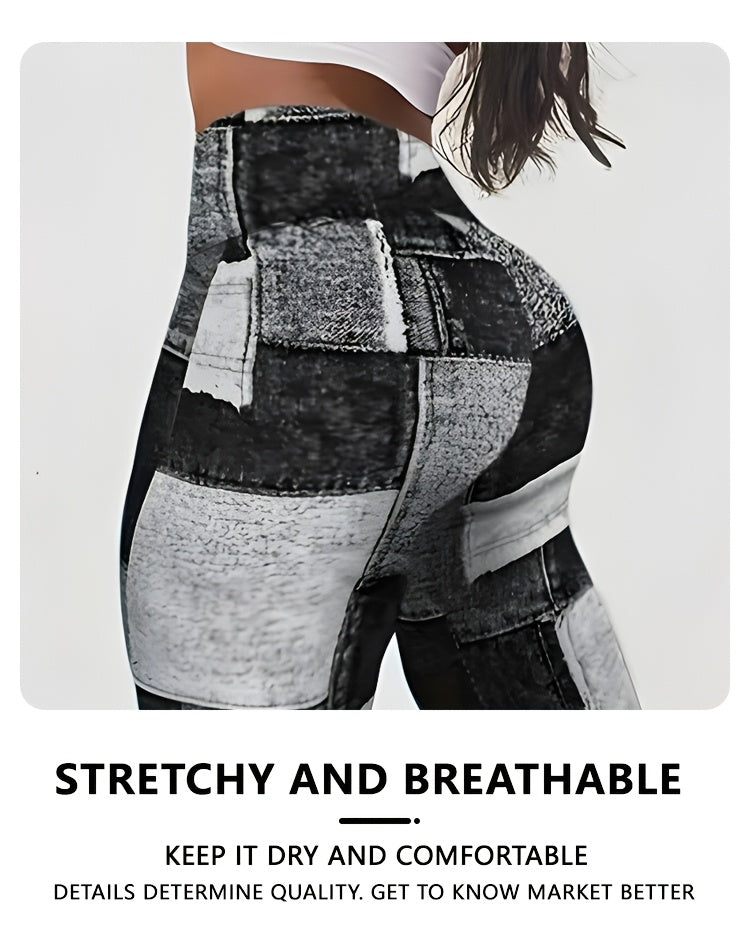 Women's Outdoor Sports Recommended Plaid Print Long Pants, Polyester and Elastane Blend, Machine Washable - Spring/Summer, 2024 Hot Deal, Plaid Print, Outdoor Sports, Women's Pants