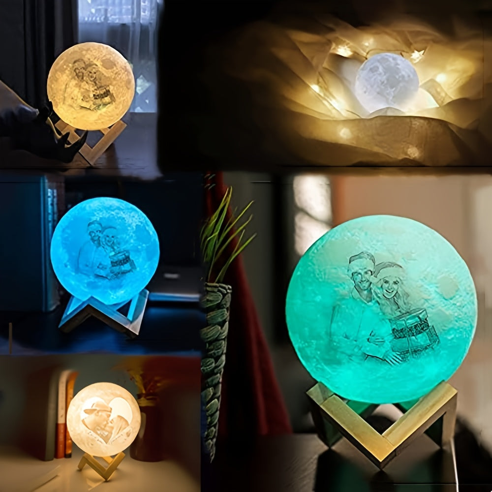 Customized Photo Lamp, Customized Photo Gift, 3D Print Your Photos, Birthday Gift, Anniversary Gift, Valentine's Day Gift, Mother's Day Gift, Father's Day Gift, Christmas Gift, USB Desk Lamp, Bedside Night Light, Bedroom Lamp
