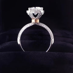 1 Carat Moissanite Diamond Ring - 925 Sterling Silver, Gorgeous, Fashionable, High-End Luxury, Niche, Mature, Romantic, Couple Style Design for Men and Women, Perfect Gift for Girlfriend, Proposal, Engagement, Wedding, Person