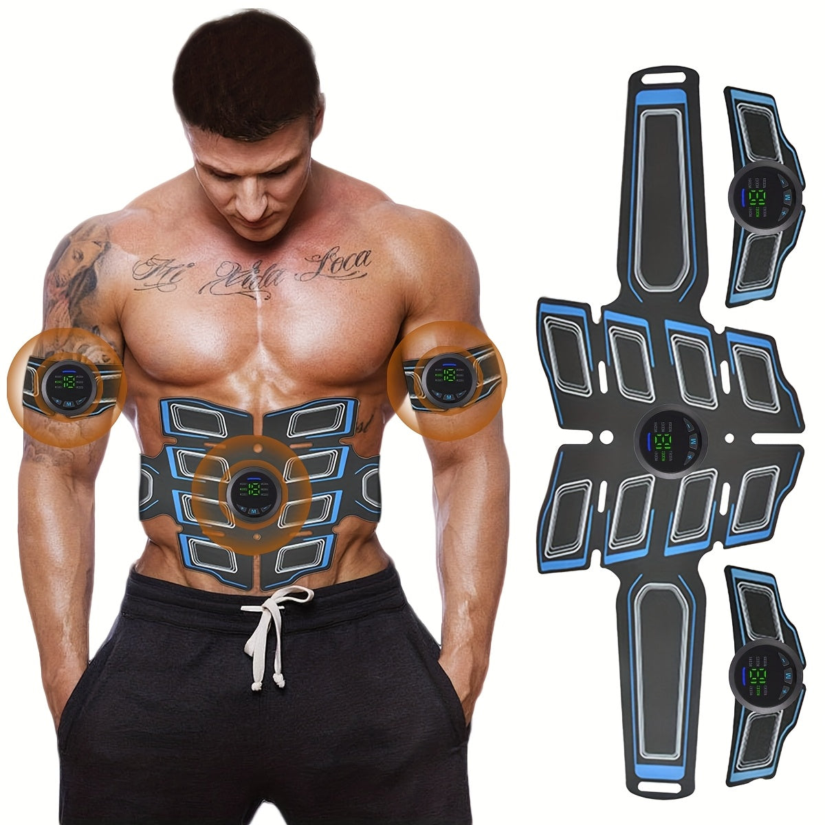 EMS Fitness Massage Belt, EMS Muscle Training Stimulator, EMS Low Frequency Physiotherapy Instrument, 6 Modes Of 18 Intensity Levels Of Rechargeable Massager, Christmas Gift, Muscle Massager, Multifunctional Body Massage, Mas