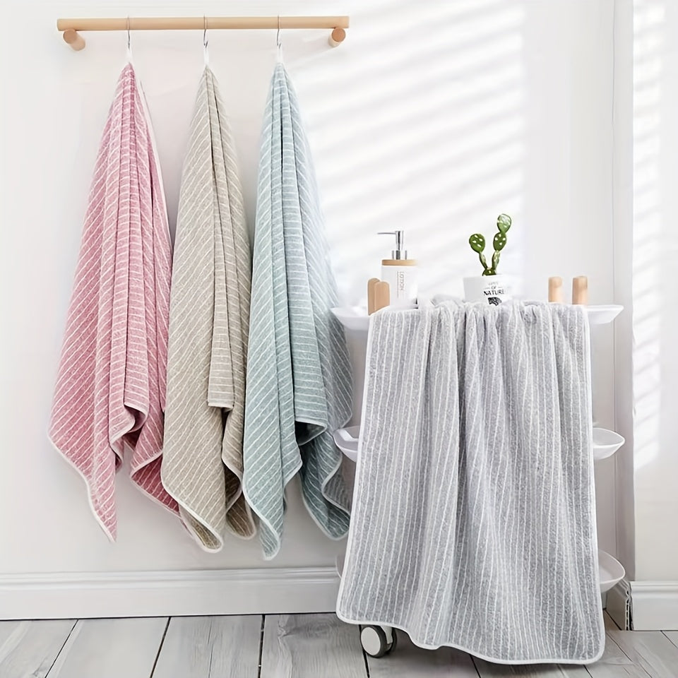 Oversized Striped Bath Towel 6pcs, Absorbent And Quick Drying Towel Bath Towel, High Quality Adult Bath Towel, Oversized to Wrap The Body, Suitable for Spa, Hotel, Home, Gift Giving, Spa Towel, Home Bath Towel, Contemporary D