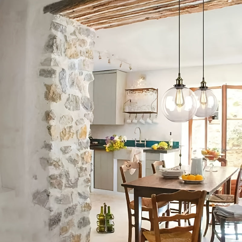 Modern Globe Pendant Light Fixture - Commercial Use, Transparent Kitchen Island and Dining Room, Hotel, Office Ceiling Light, Ceiling Light Fixture, Easy to Install Hardware (Bulbs Not Included) - Home Gift, Exquisite Gift