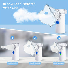Portable Handheld Mesh Nebulizer, Medical Grade Mute Particulate Nebulizer, Suitable for Asthma, Cough, Bronchitis, Including Adult Mask & Bite Mouthpiece, Suitable for The Elderly, Adults And Children Is A Must for Travel Ho