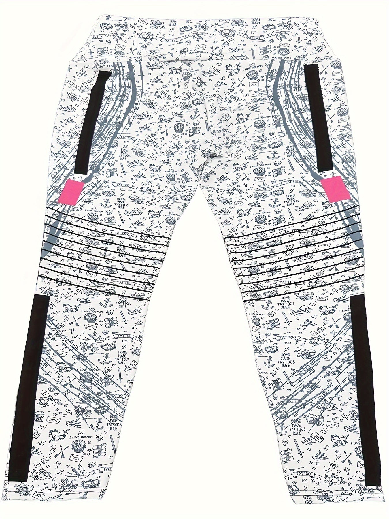 Autumn And Winter Super All-in-one Fashion Small Icon Printed Women's Pants Home Casual Outing Date Elastic Comfort High Waist Hip Lift Waist Yoga Pants