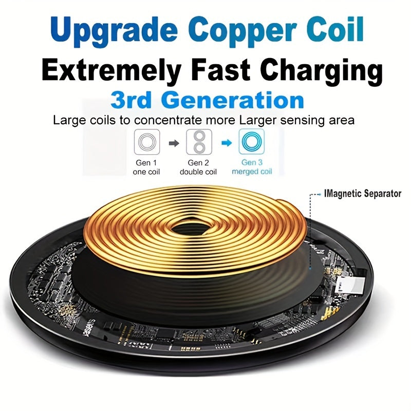 1pc Y9 10W Fast Wireless Charger, USB-Powered with Charging Indicator, Universal Compatibility for Phone 15/14/13/12/11 Pro Max/XR/XSMAX/X/8Plus, ABS Plastic, Portable &amp; Desktop-Friendly